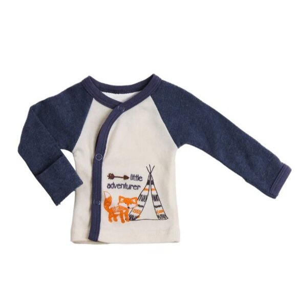 Baby Boys 3-Piece Set Kimono Style Top Footed Pants & Matching Hat 3-6M Asher & - Picture 5 of 7